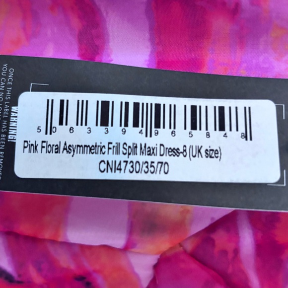 Pink Floral Asymmetrical Ruffle Dress - Picture 10 of 10